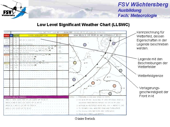 FSV Wächtersberg Ausbildung Fach: Meteorologie Low Level Significant Weather Chart (LLSWC) Kennzeichnung für Wetterfeld,