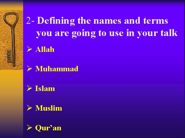 2 - Defining the names and terms you are going to use in your