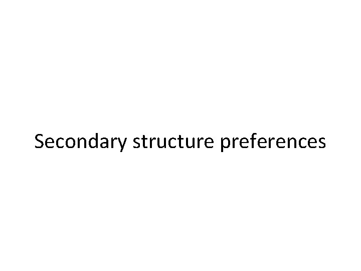 Secondary structure preferences 