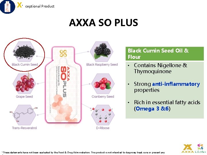 X’ceptional Product AXXA SO PLUS Black Cumin Seed Oil & Flour • Contains Nigellone