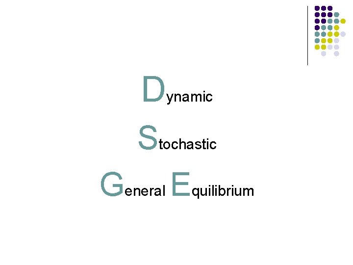 Dynamic Stochastic General Equilibrium 