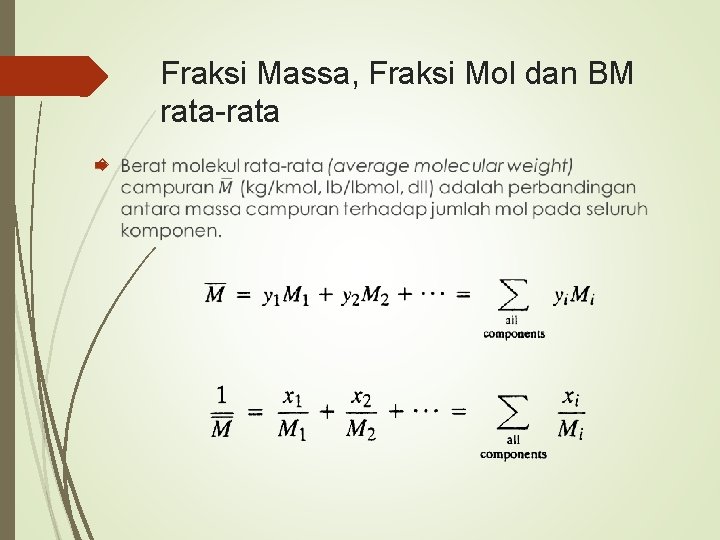 Fraksi Massa, Fraksi Mol dan BM rata-rata 