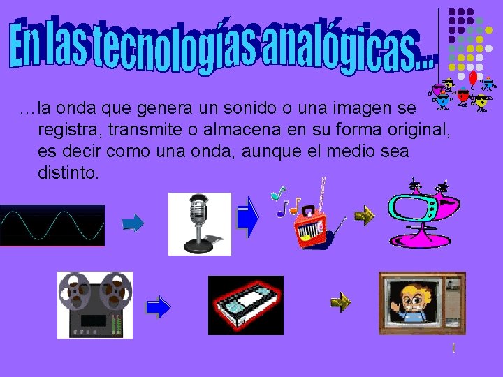 …la onda que genera un sonido o una imagen se registra, transmite o almacena