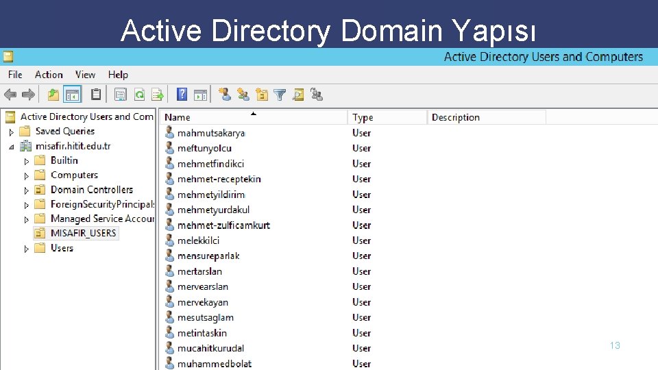 Active Directory Domain Yapısı 13 