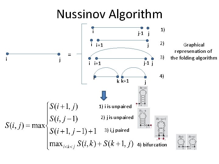 Nussinov Algorithm i j-1 j i i+1 i j j = j-1 j i