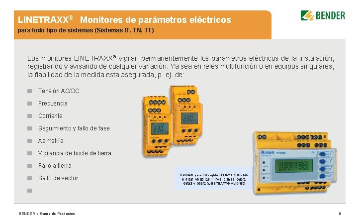 LINETRAXX® Monitores de parámetros eléctricos para todo tipo de sistemas (Sistemas IT, TN, TT)