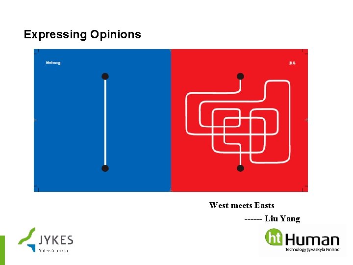 Expressing Opinions West meets Easts ------ Liu Yang 