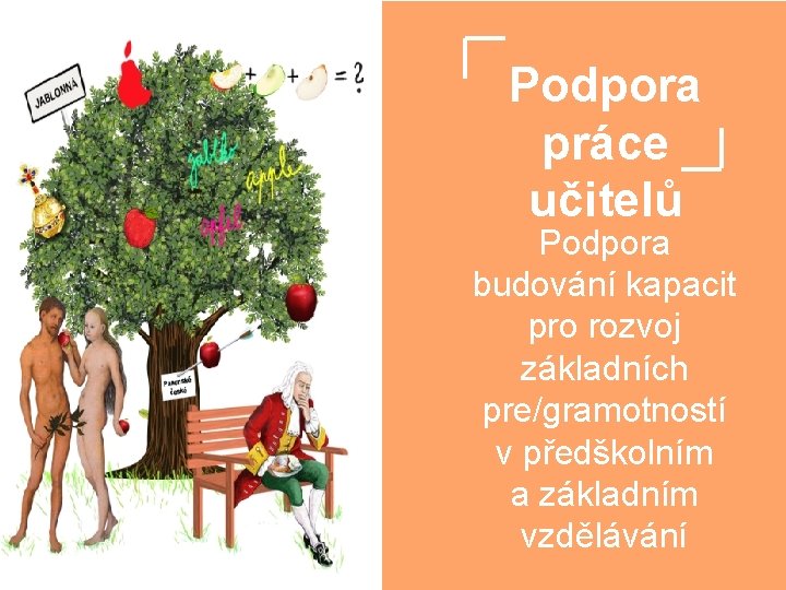 Podpora práce učitelů Podpora budování kapacit pro rozvoj základních pre/gramotností v předškolním a základním