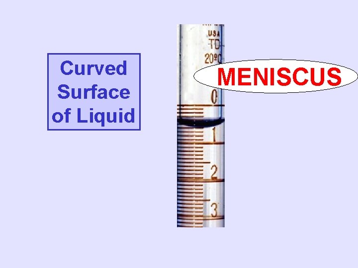 Curved Surface of Liquid MENISCUS 