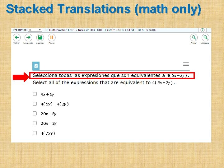 Stacked Translations (math only) 