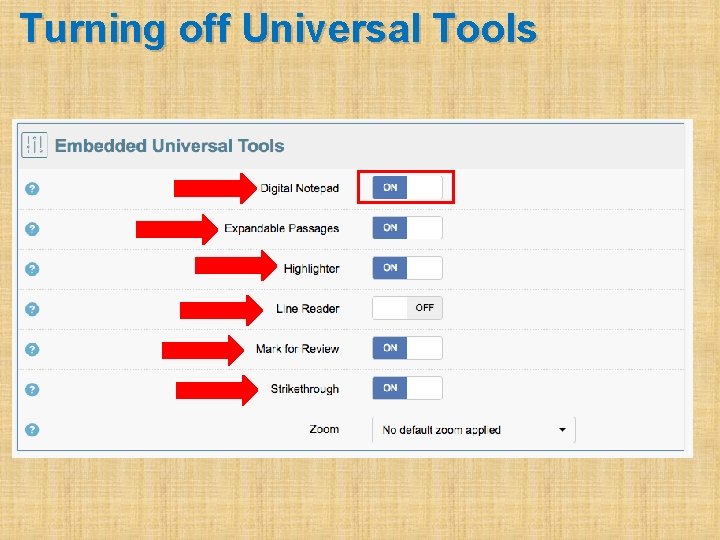 Turning off Universal Tools 