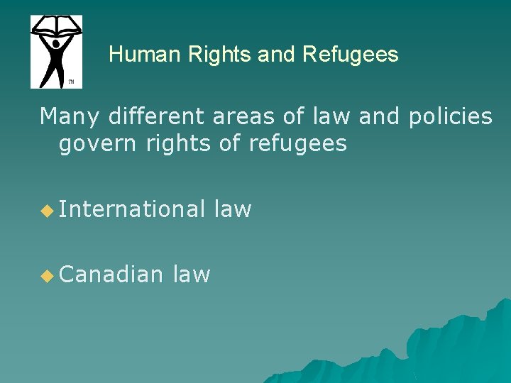 Human Rights and Refugees Many different areas of law and policies govern rights of