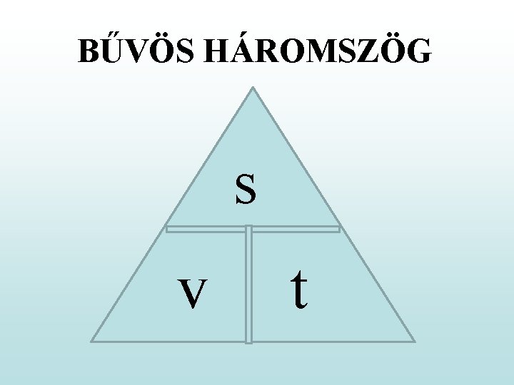 BŰVÖS HÁROMSZÖG s v t 