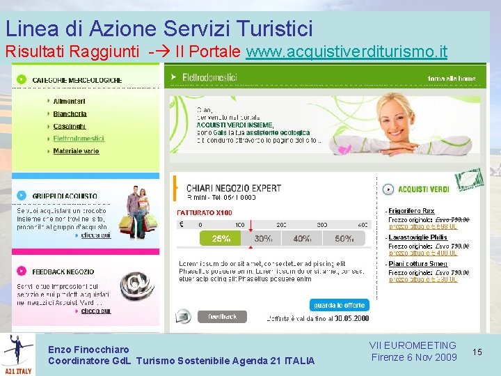 Linea di Azione Servizi Turistici Risultati Raggiunti - Il Portale www. acquistiverditurismo. it Enzo