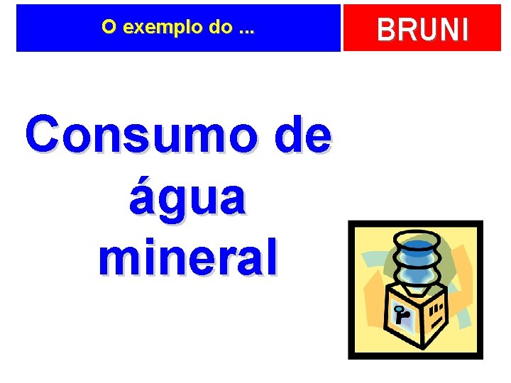 O exemplo do. . . Consumo de água mineral BRUNI 
