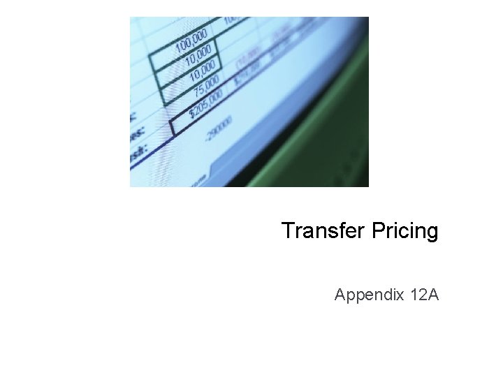 Transfer Pricing Appendix 12 A 
