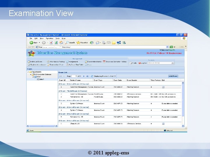 Examination View 2011 appleg-ems 