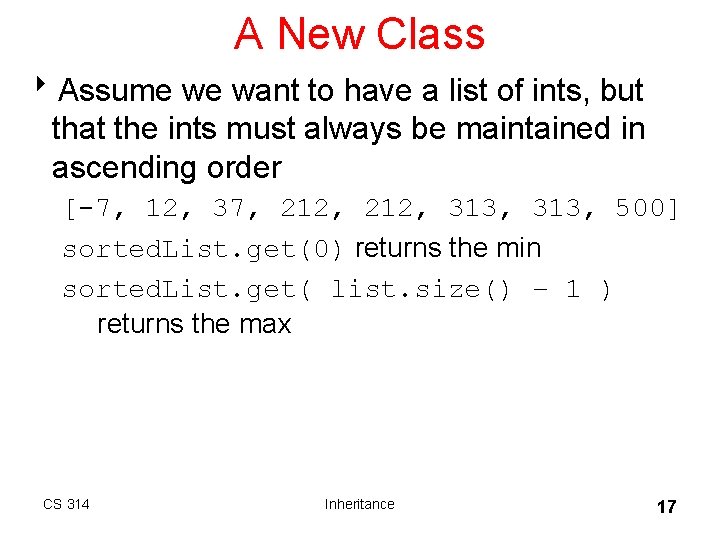 A New Class 8 Assume we want to have a list of ints, but A New Class 8 Assume we want to have a list of ints, but