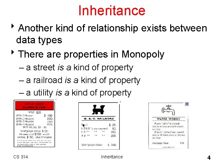 Inheritance 8 Another kind of relationship exists between data types 8 There are properties Inheritance 8 Another kind of relationship exists between data types 8 There are properties