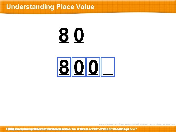 Understanding Place Value 80 8 0. 0 They 10 100 Here How 1, 000