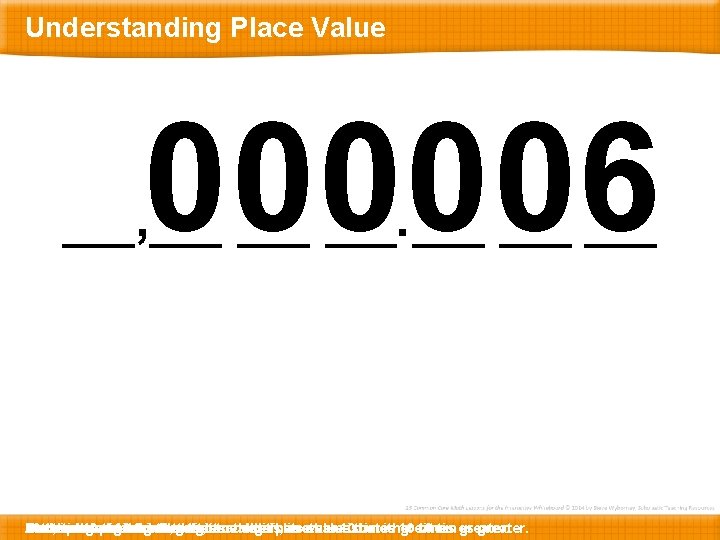 Understanding Place Value 0 0 06 , . Here In Each 10 Another And,