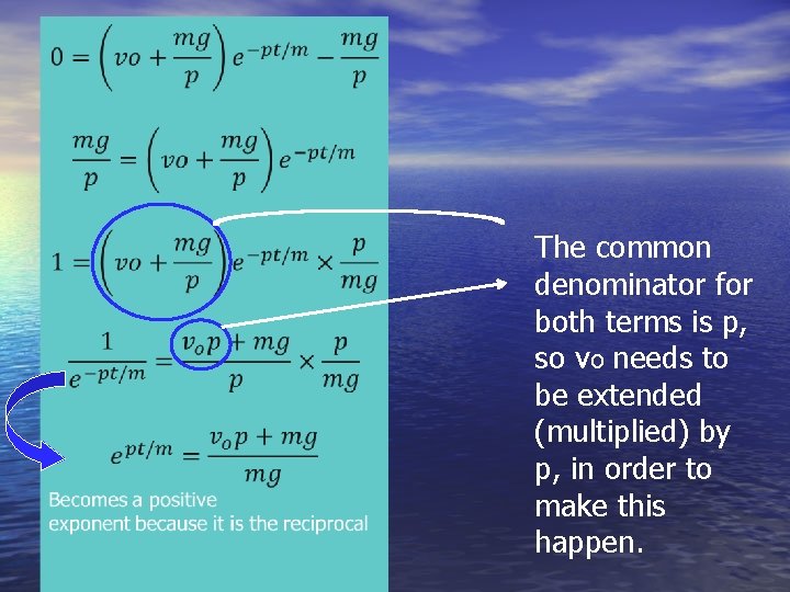  The common denominator for both terms is p, so vo needs to be