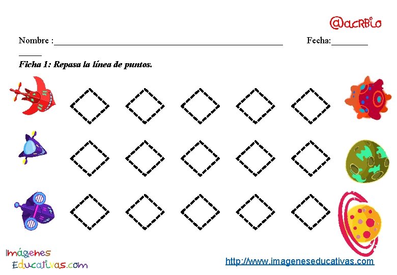 Nombre : _________________________ Ficha 1: Repasa la línea de puntos. Fecha: ____ http: //www.