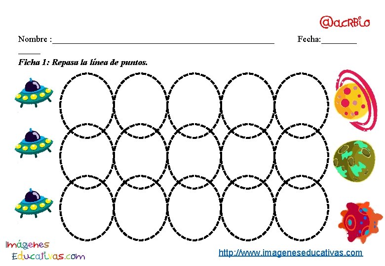 Nombre : _________________________ Ficha 1: Repasa la línea de puntos. Fecha: ____ http: //www.