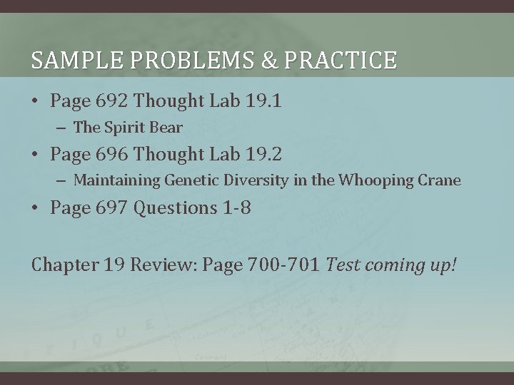 SAMPLE PROBLEMS & PRACTICE • Page 692 Thought Lab 19. 1 – The Spirit