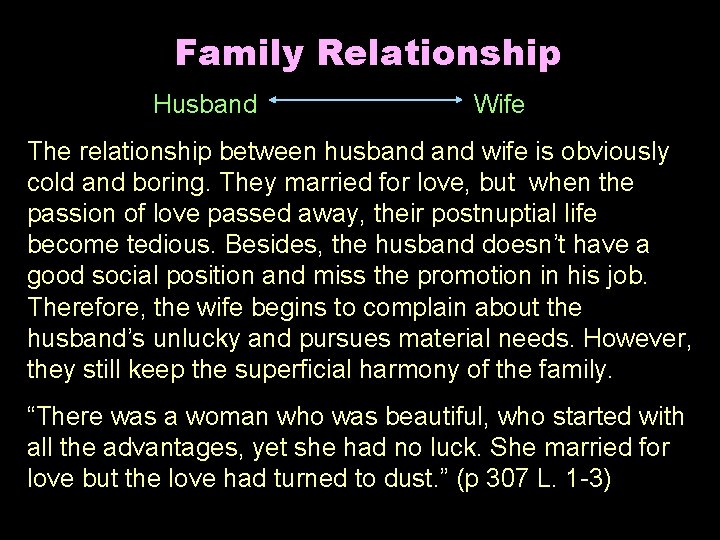 Family Relationship Husband Wife The relationship between husband wife is obviously cold and boring.