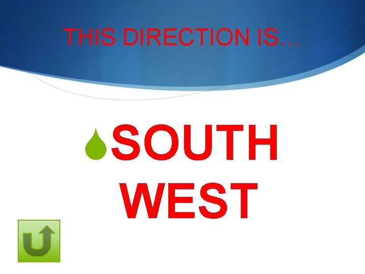 THIS DIRECTION IS… SSOUTH WEST 