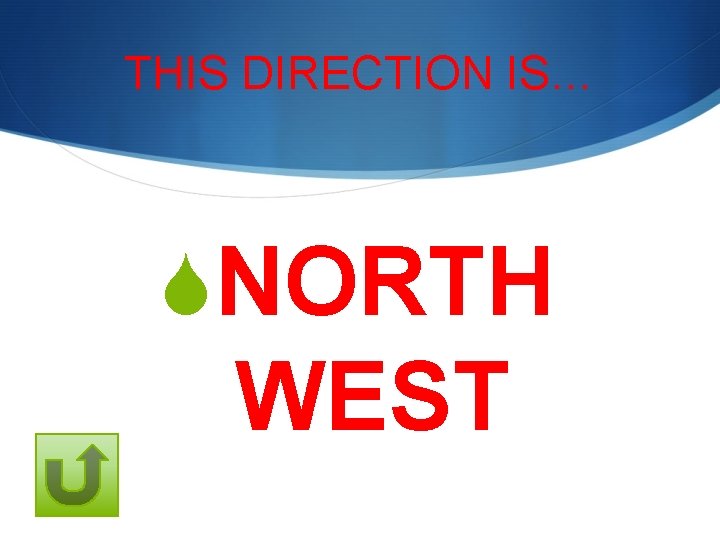 THIS DIRECTION IS… SNORTH WEST 