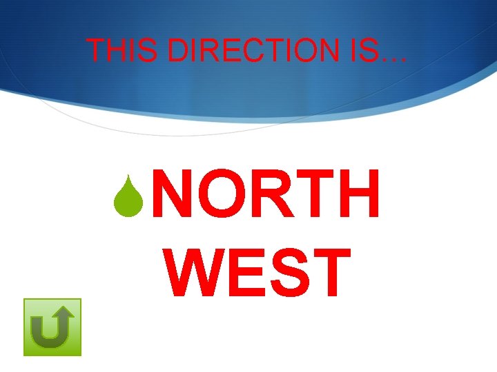 THIS DIRECTION IS… SNORTH WEST 