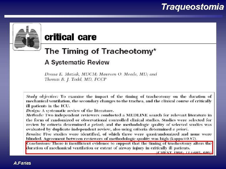 Traqueostomia A. Farias 