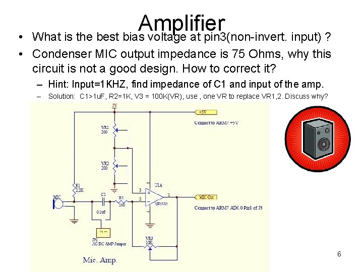 Amplifier What is the best bias voltage at pin 3(non-invert. input) ? • • Amplifier What is the best bias voltage at pin 3(non-invert. input) ? • •