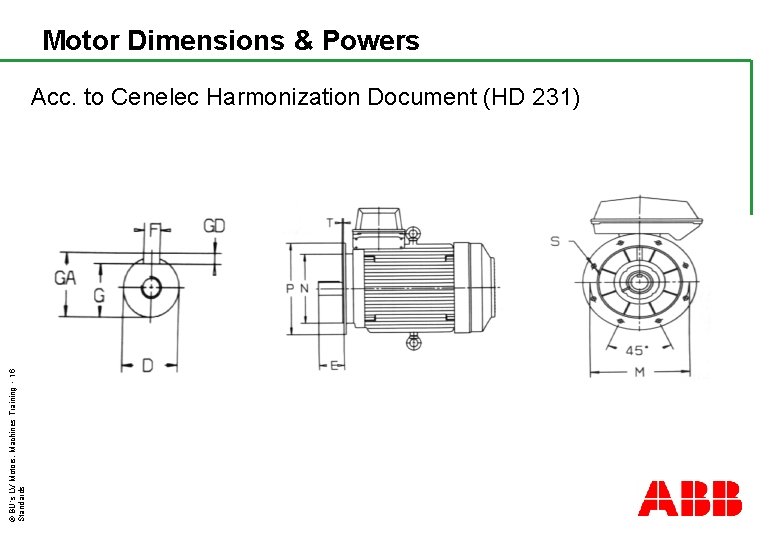 Motor Dimensions & Powers © BU´s LV Motors, Machines Training - 16 Standards Acc.