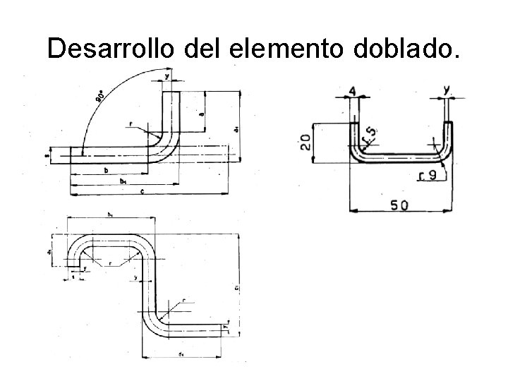 Desarrollo del elemento doblado. 