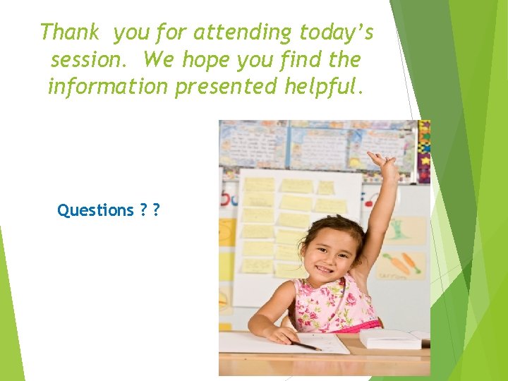Thank you for attending today’s session. We hope you find the information presented helpful.