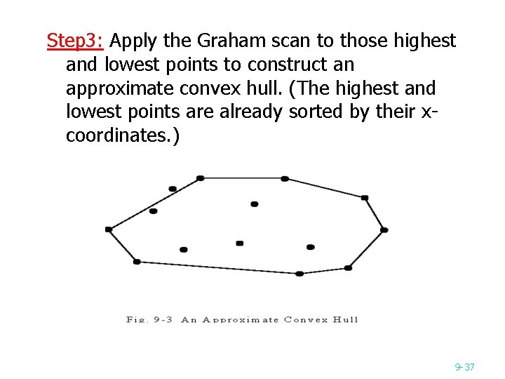 Step 3: Apply the Graham scan to those highest and lowest points to construct