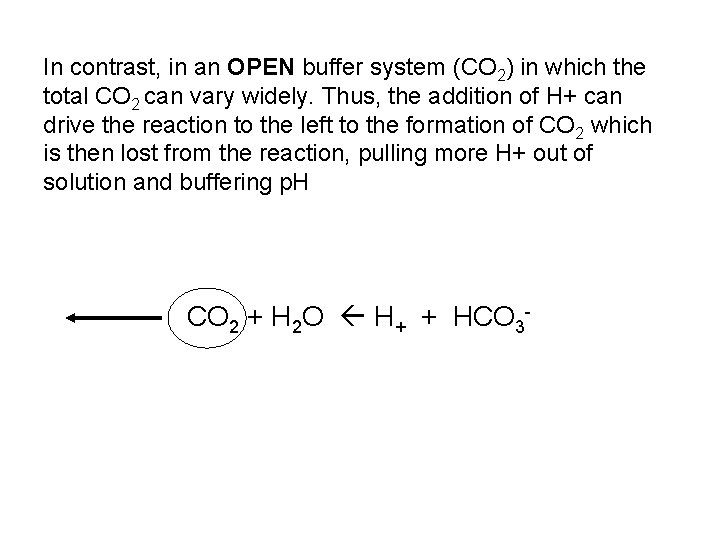 In contrast, in an OPEN buffer system (CO 2) in which the total CO