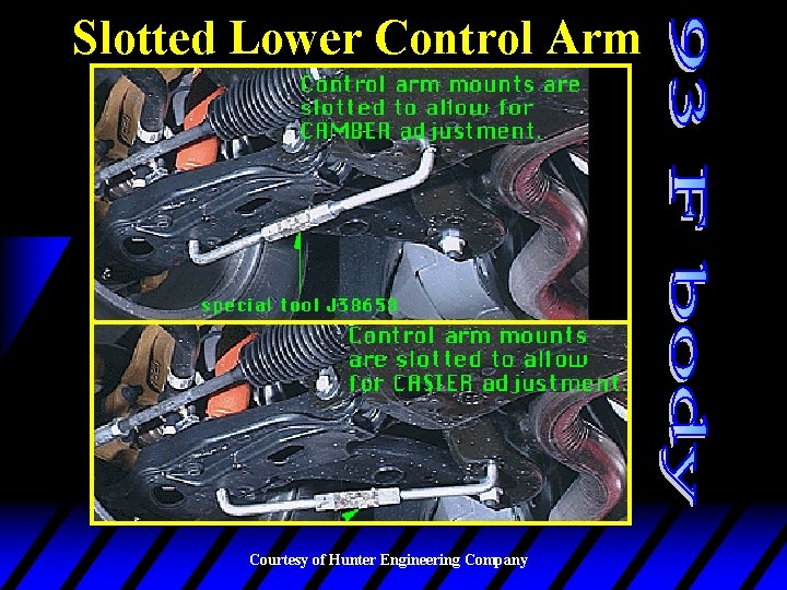 Slotted Lower Control Arm Courtesy of Hunter Engineering Company 