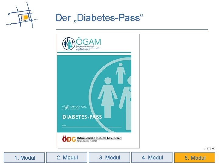 Der „Diabetes-Pass“ © STGKK 1. Modul 2. Modul 3. Modul 4. Modul 62 5.