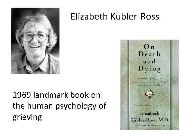 Elizabeth Kubler-Ross 1969 landmark book on the human psychology of grieving 