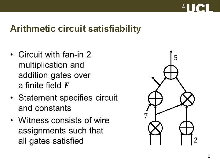 Arithmetic circuit satisfiability • 8 