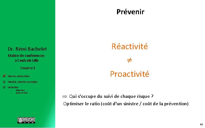Prévenir Dr. Rémi Bachelet Maître de conférences à Centrale Lille Chapitre 3 ü q