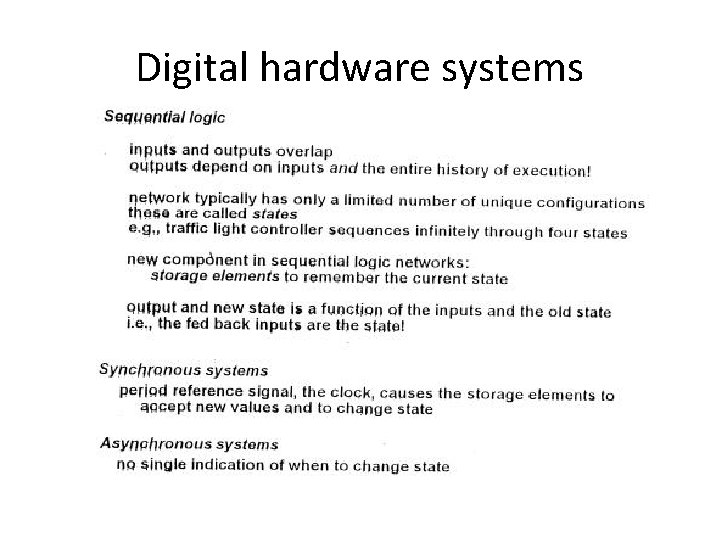 Digital hardware systems 