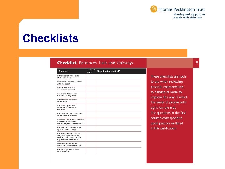 Checklists 