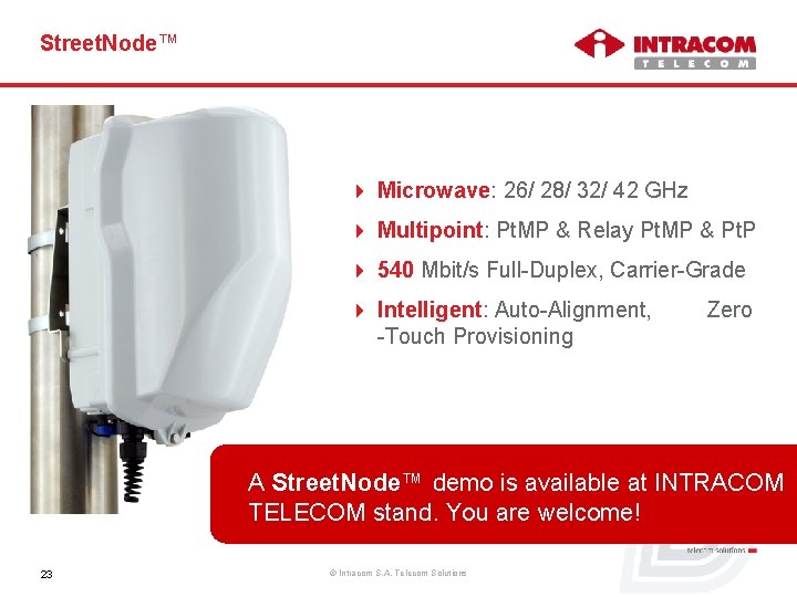 Street. Node™ 4 Microwave: 26/ 28/ 32/ 42 GHz 4 Multipoint: Pt. MP &