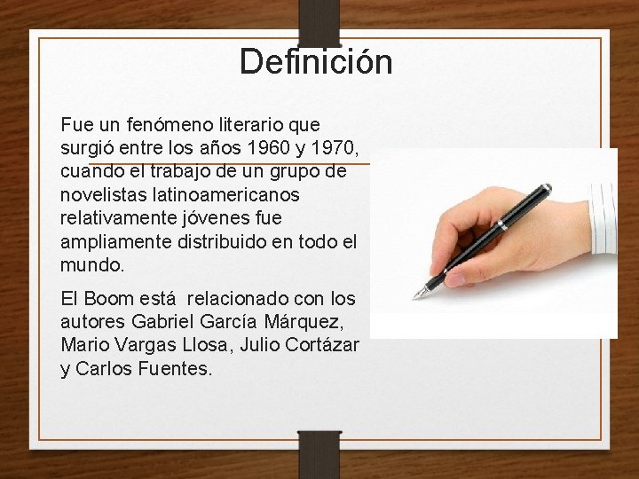 Definición Fue un fenómeno literario que surgió entre los años 1960 y 1970, cuando