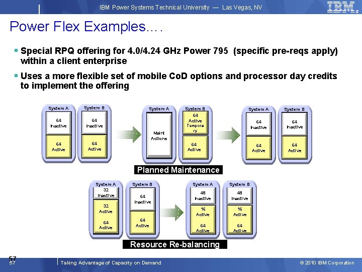 IBM Power Systems Technical University — Las Vegas, NV Power Flex Examples…. § Special